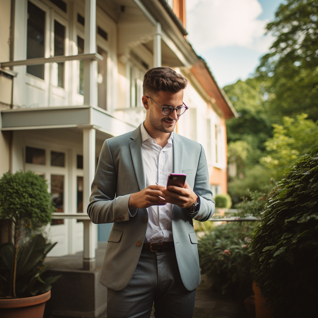 property manager on their phone 